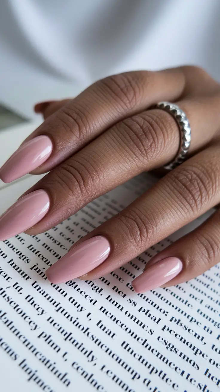 fall nail colors for brown skin Soft Rose Almond for a Fall Romance