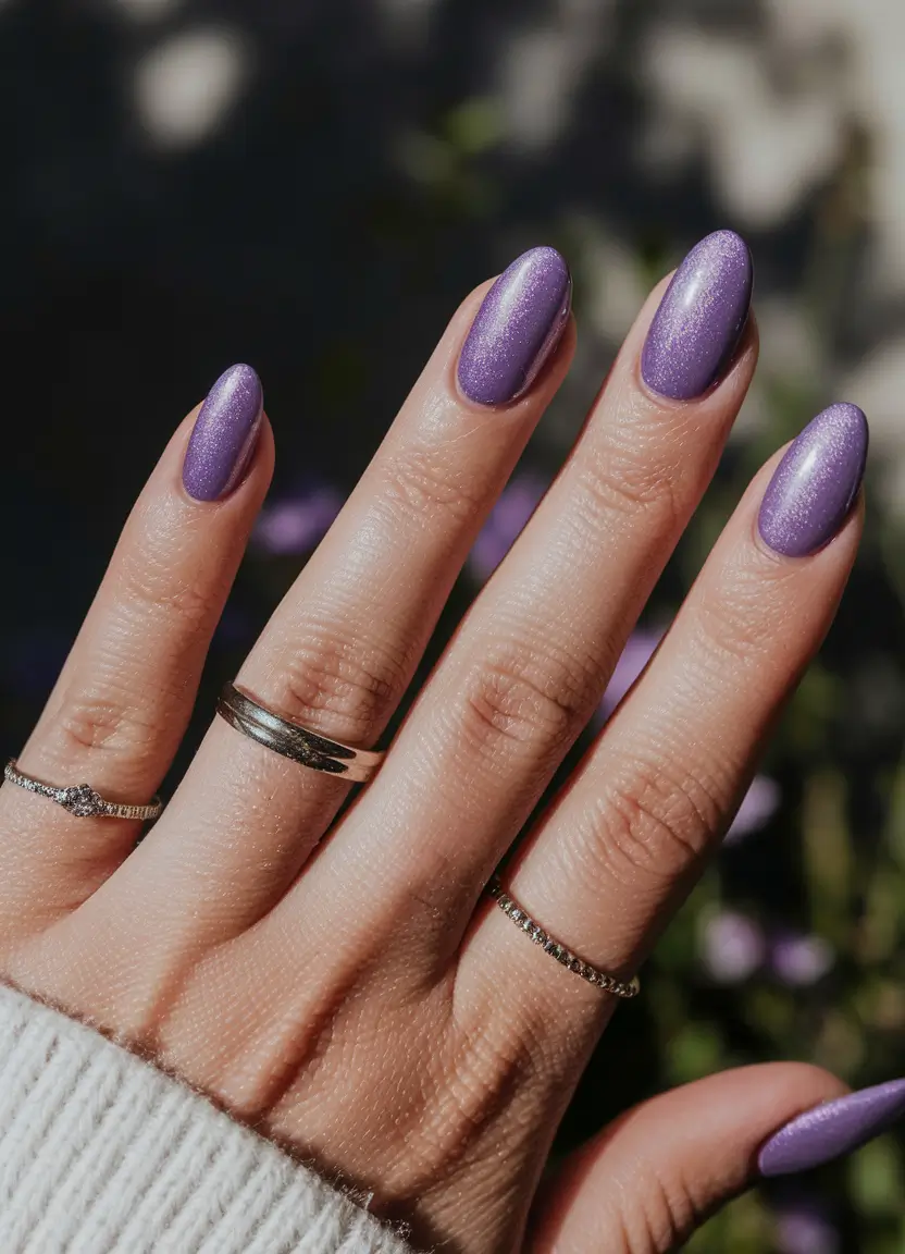 fall nail colors dark skin Grape Shimmer Minimal