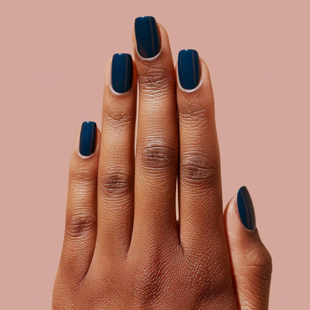 fall nail colors dark skin Midnight Navy Polish