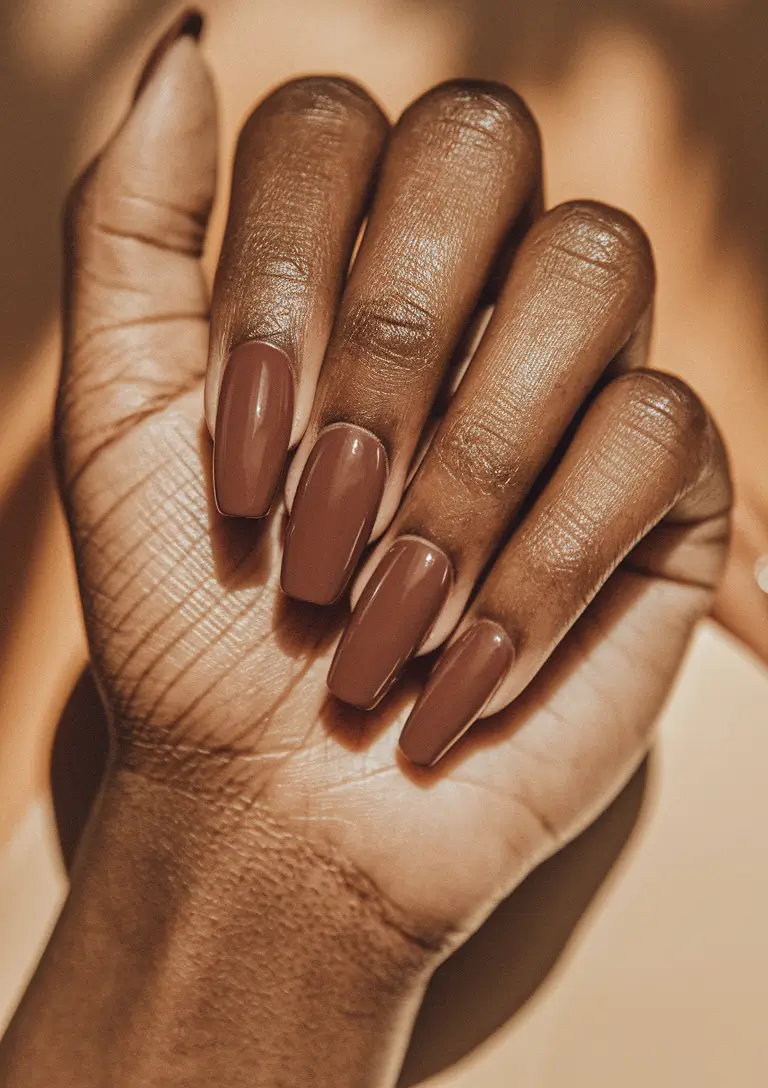 fall nail colors dark skin Burnt Terracotta Drama