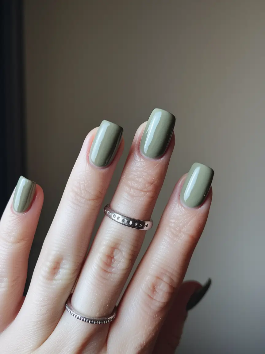 fall nail colors fair skin Muted Olive Green: Earthy Elegance with an Edge