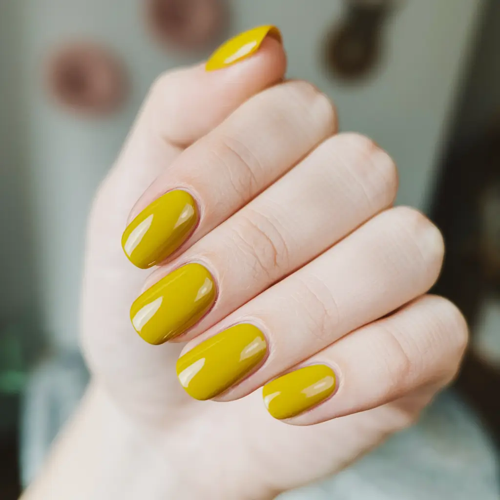 fall nail colors fair skin Golden Mustard Pop: Bold But Balanced