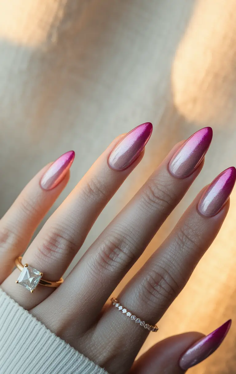 fall nail colors fair skin Fuchsia Fade: Soft Glamour in Motion