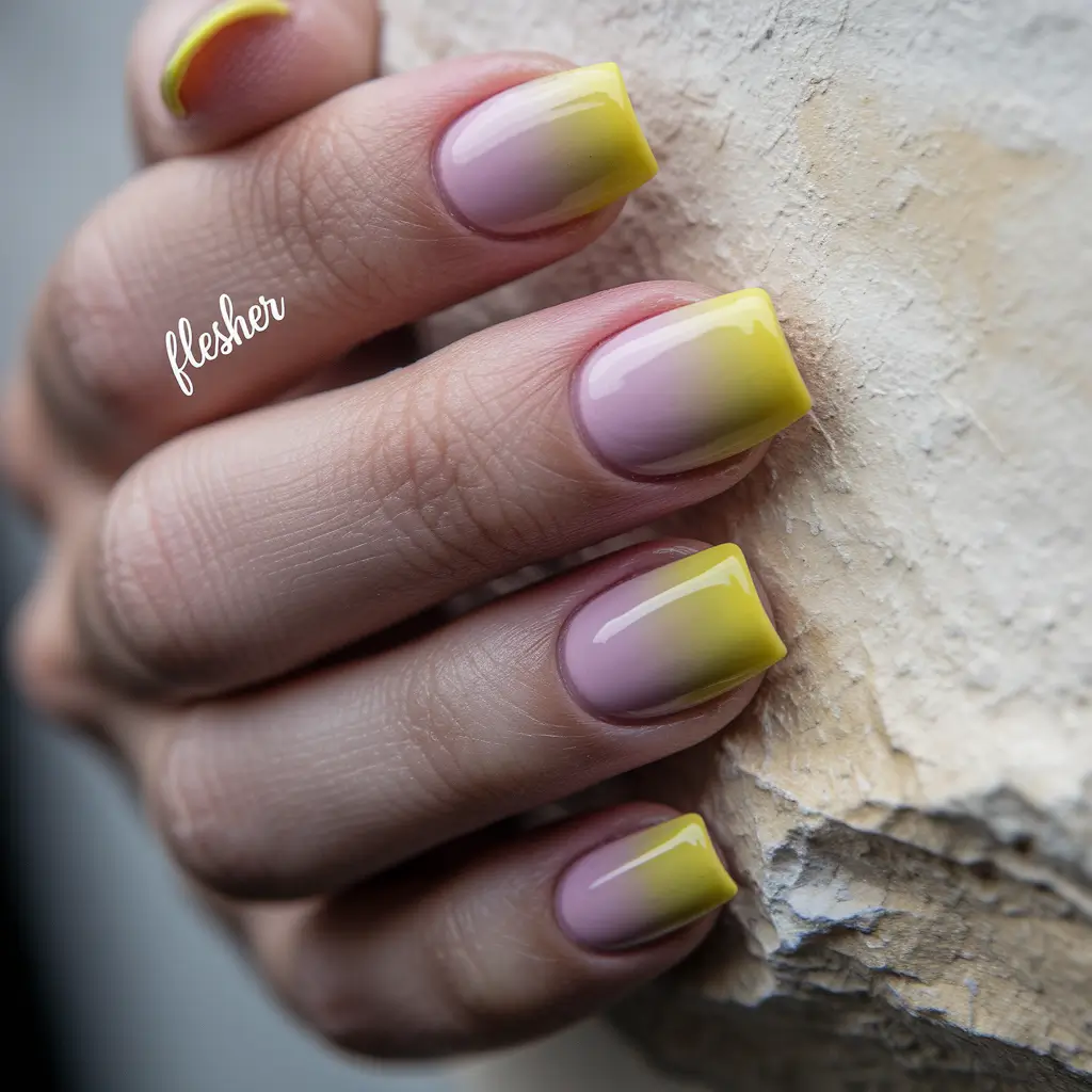 fall nail colors fair skin Crisp Lemon Fade: For the Bold Minimalist