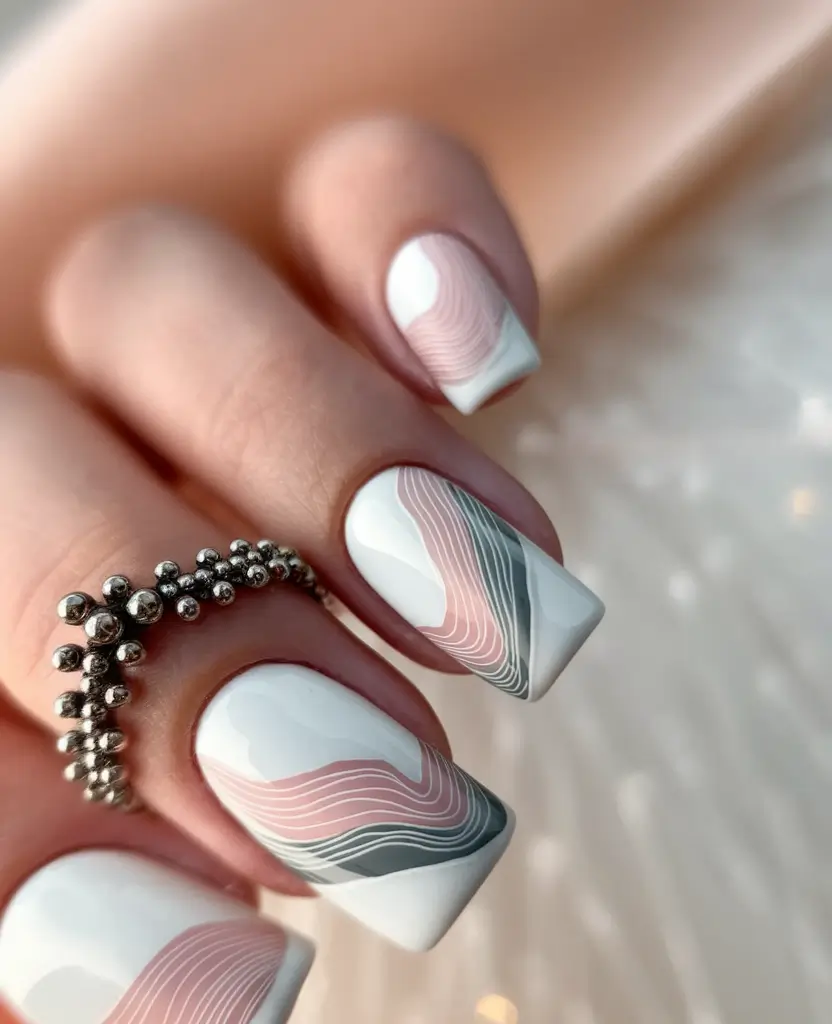 fall inspo nails 2025 retro waves