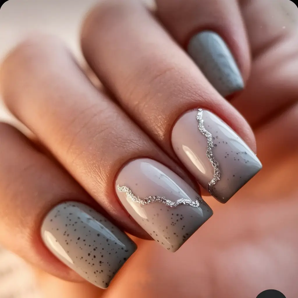 fall inspo nails 2025 stormy grey gradient