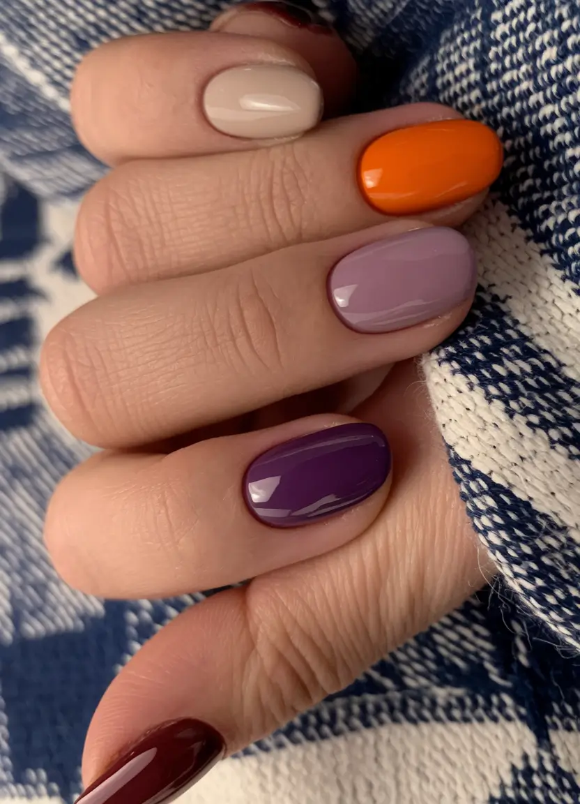 fall ombre nails ideas autumn short Playful Mix of Fall Shades