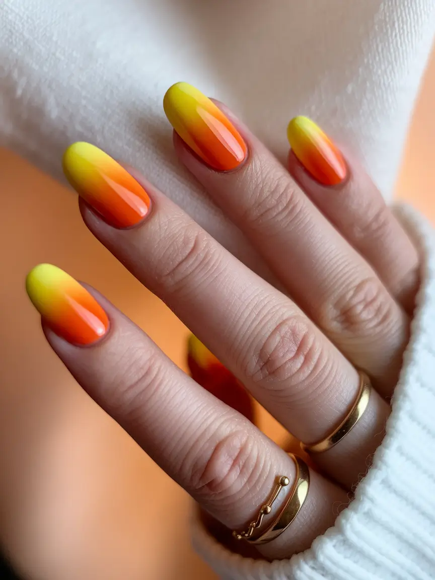fall ombre nails ideas autumn colors Golden Hour Fade