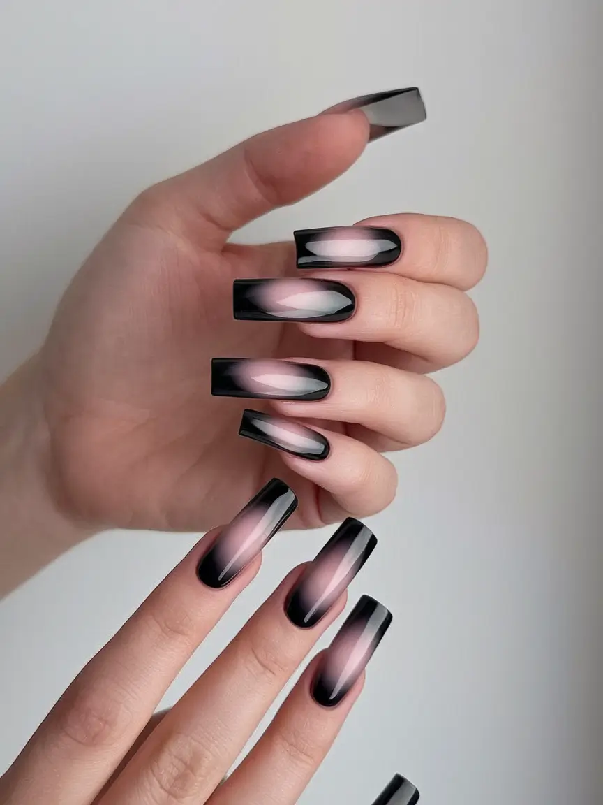 fall ombre nails ideas acrylic Edgy Square Fade