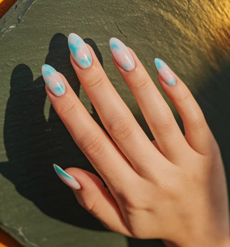 fall nail trends 2025 short Dreamy Clouded Skies