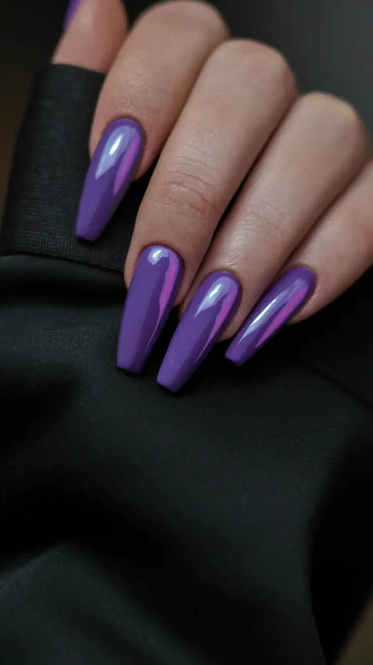 dark fall nails 2025 Ultra Violet Chrome Drama