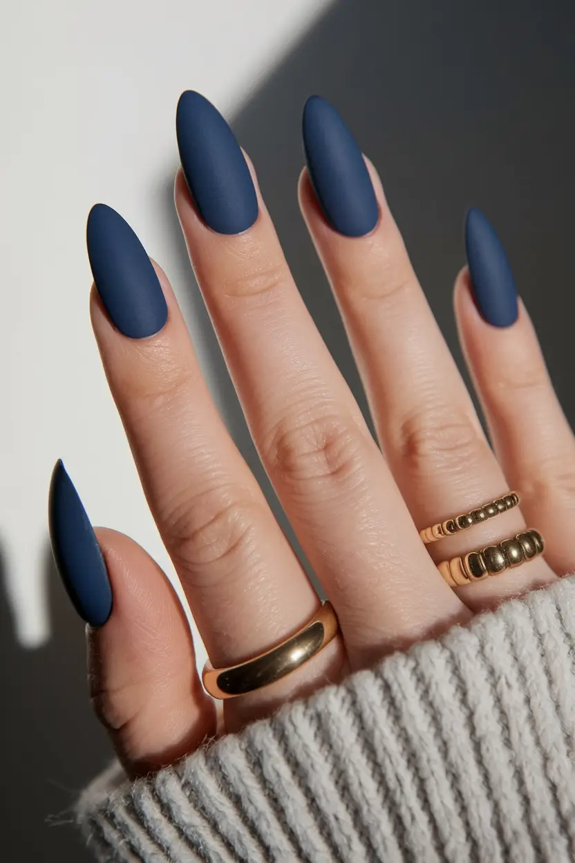 dark fall nails 2025 Velvety Midnight Matte