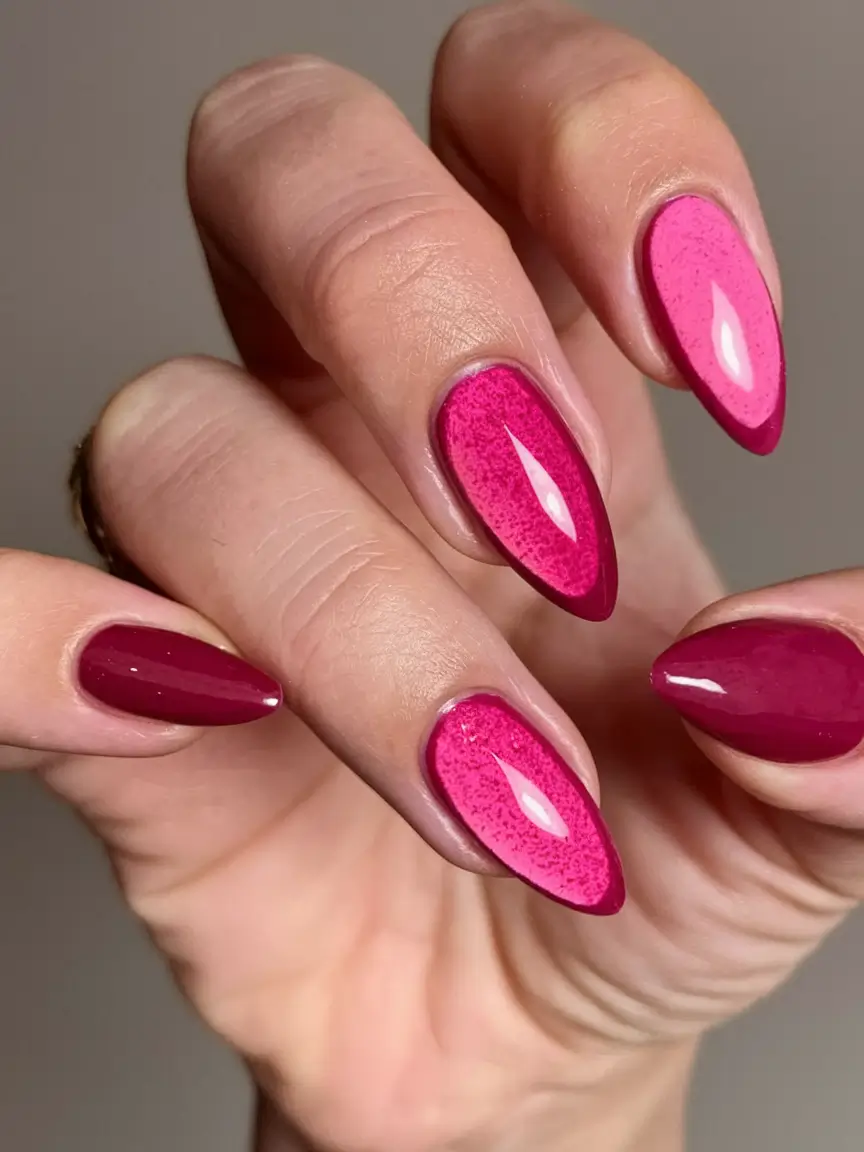fall cat eye nails 2025 Vibrant Berry Pop