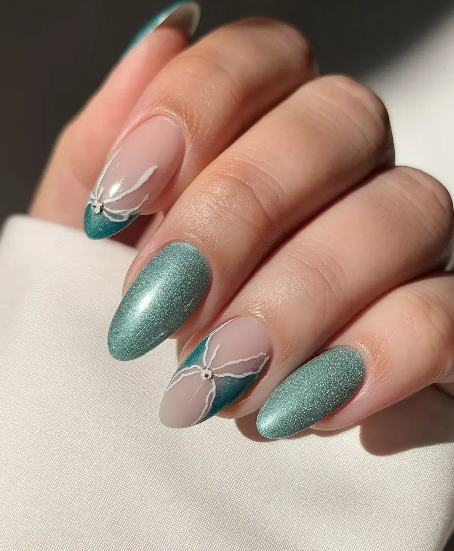 fall cat eye nails 2025 Delicate Petal French