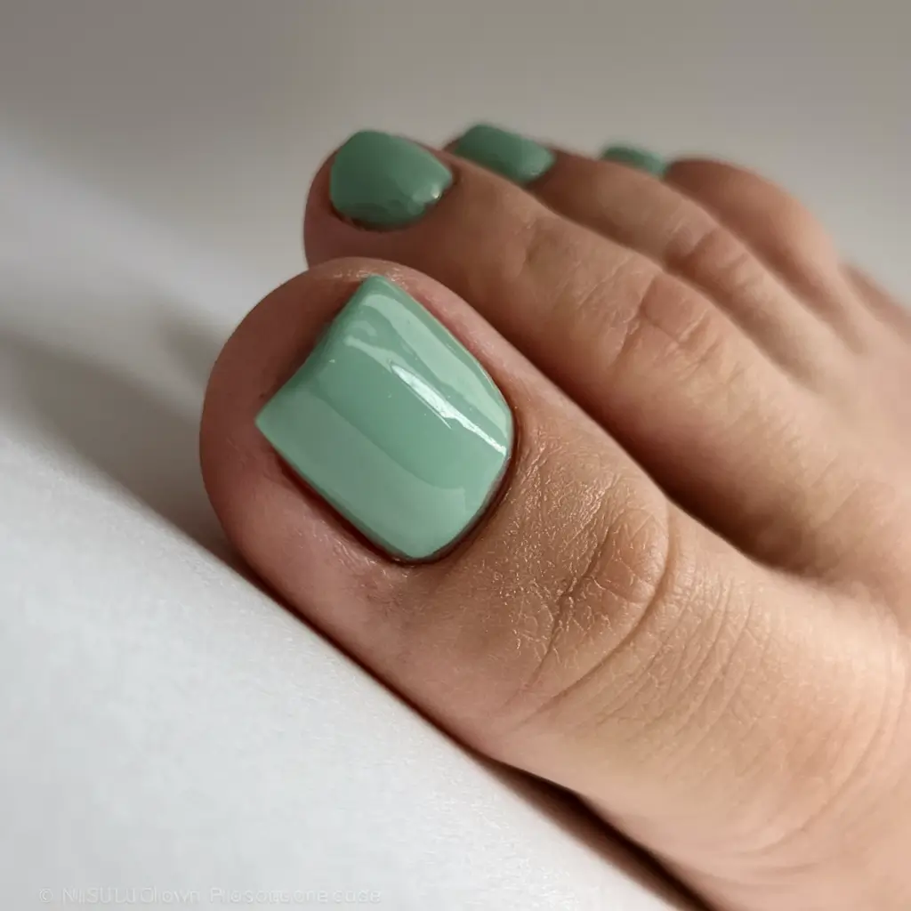 autumn pedicure green Muted Sage for Moody Days