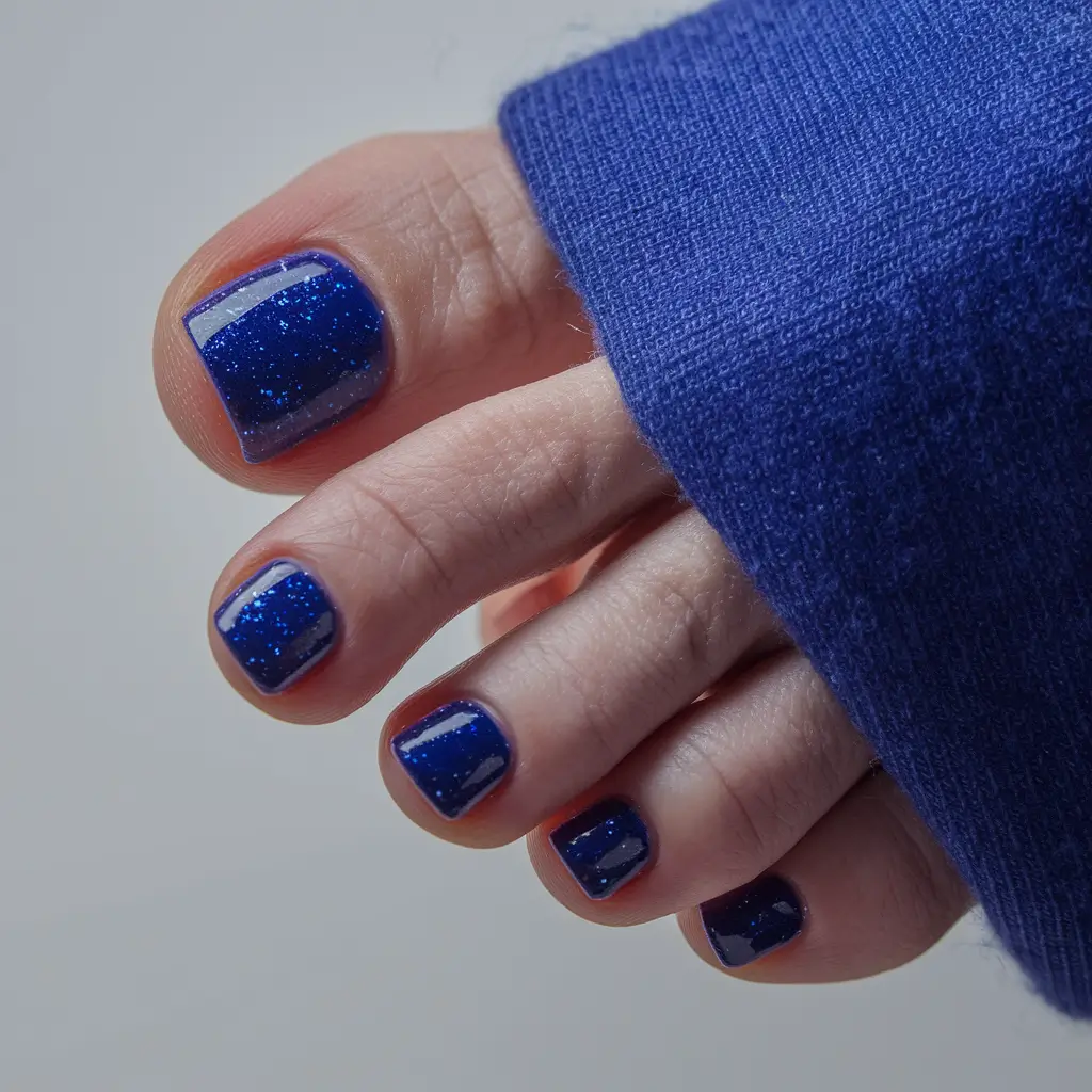 fall toe nail colors 2025 gel Midnight Glitterfall