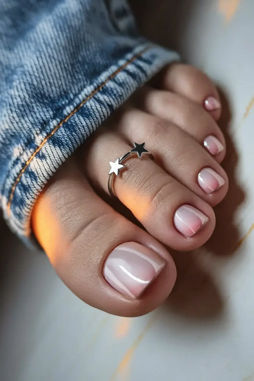 fall toe nail colors pedicures Glossy Blush Minimalism