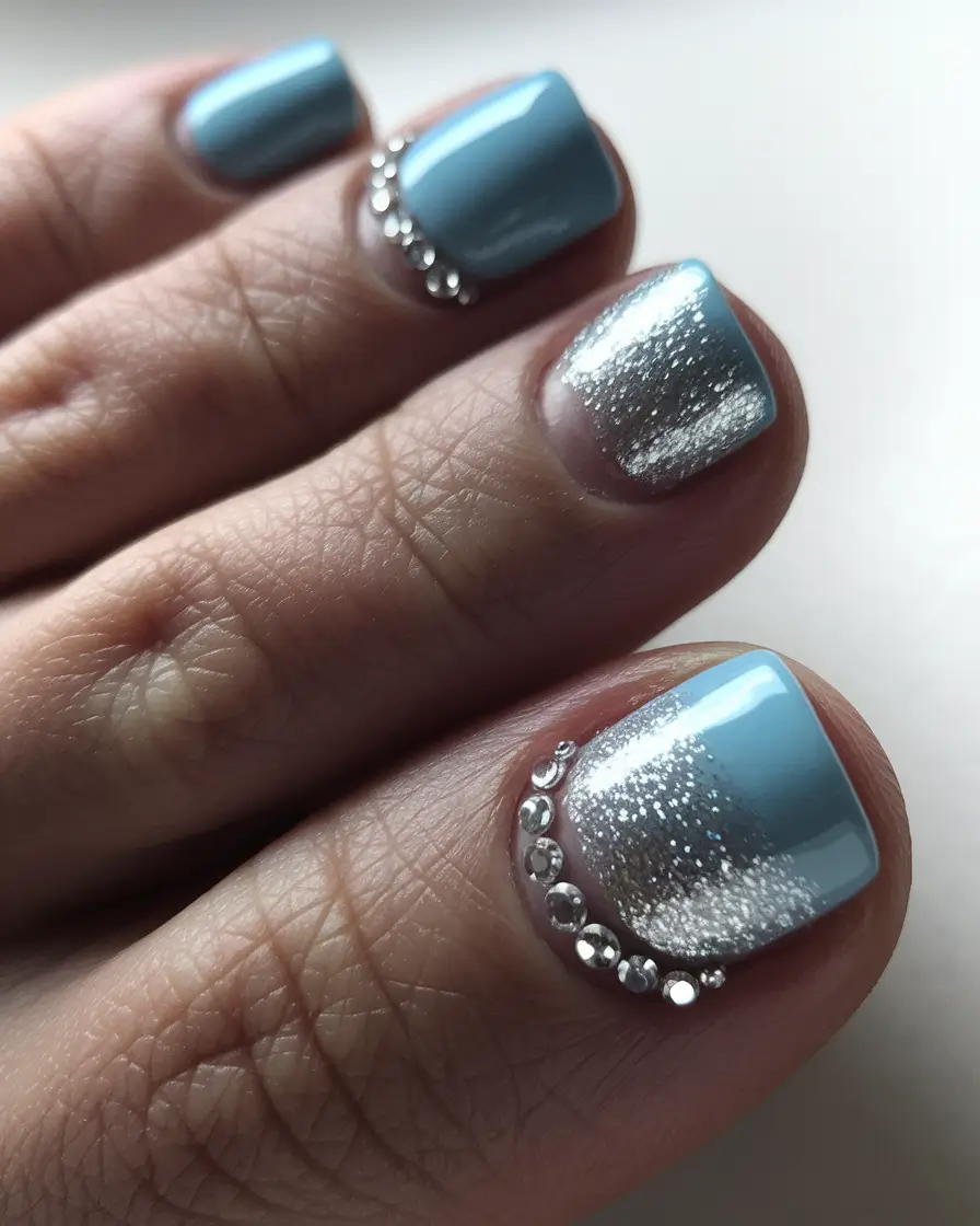 autumn design Silver Frost & Blue Luxe