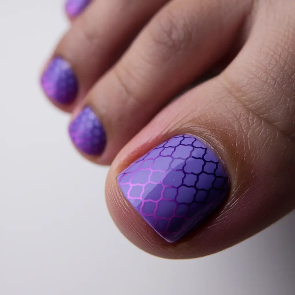 fall toe nail colors dnd Lavender Grid Illusion