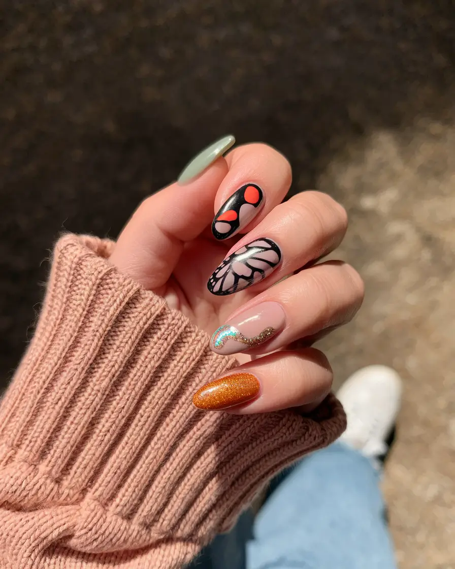Trendy Cute and Fun Fall Nails 2025 Autumn Mix & Match