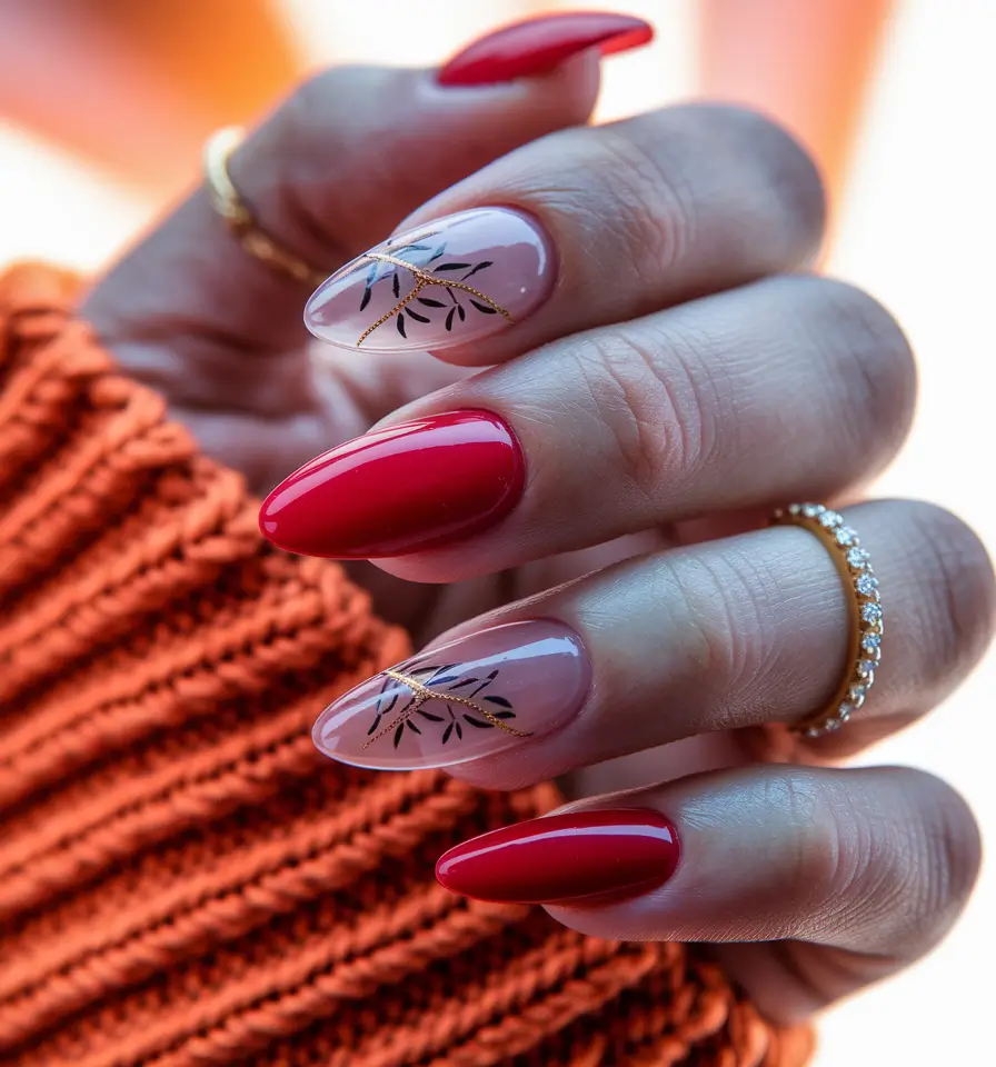 autumn classy almond red Crimson Leaves