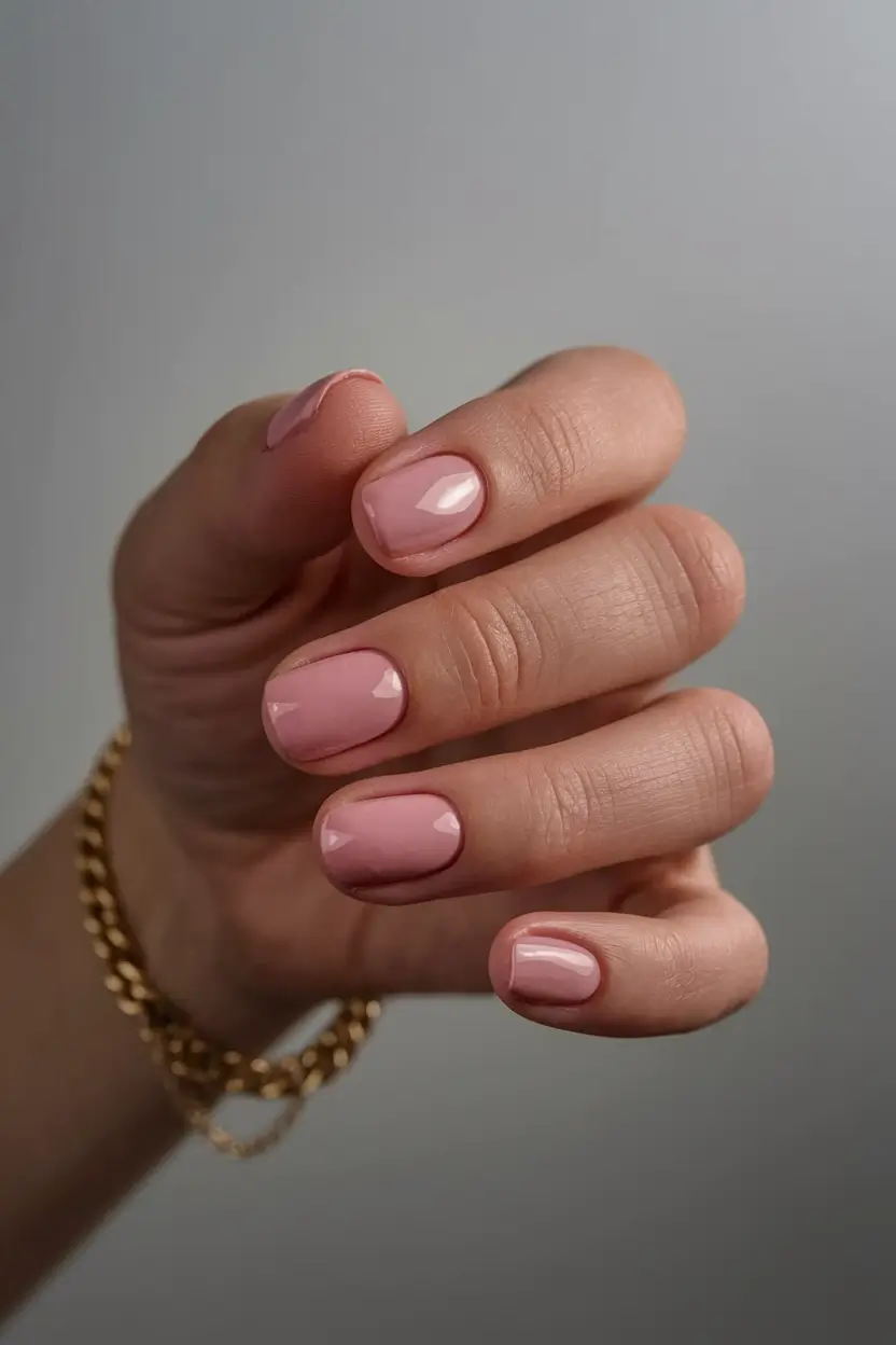fall season nails short+Blush Simplicity
