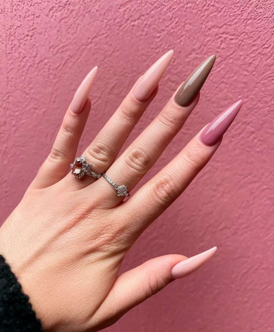 fall stiletto nails simple Gradient Neutrals with a Twist