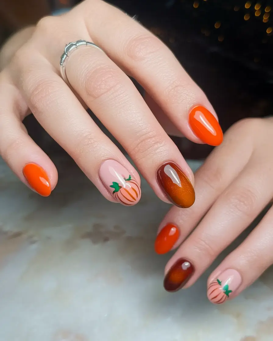 round fall nails Harvest Festival Play