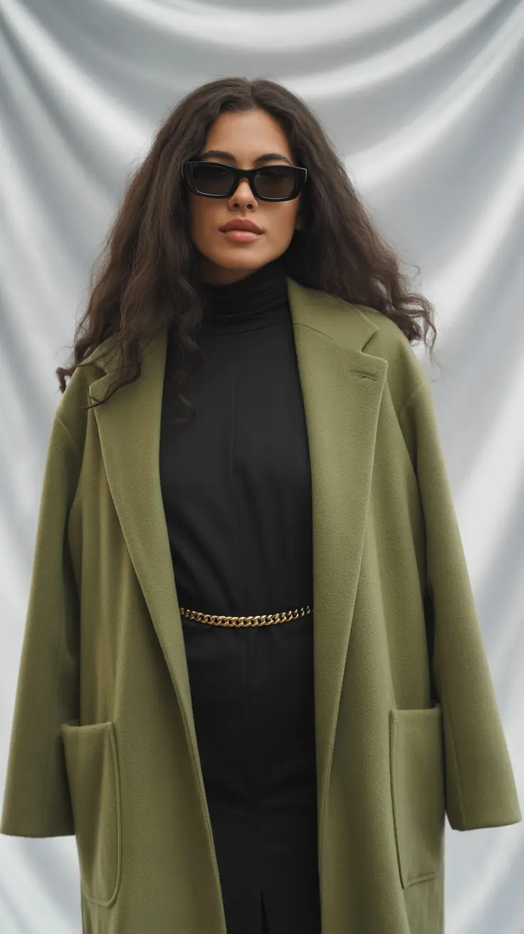 casual winter outfits 2025 women Minimalist Elegance in Olive