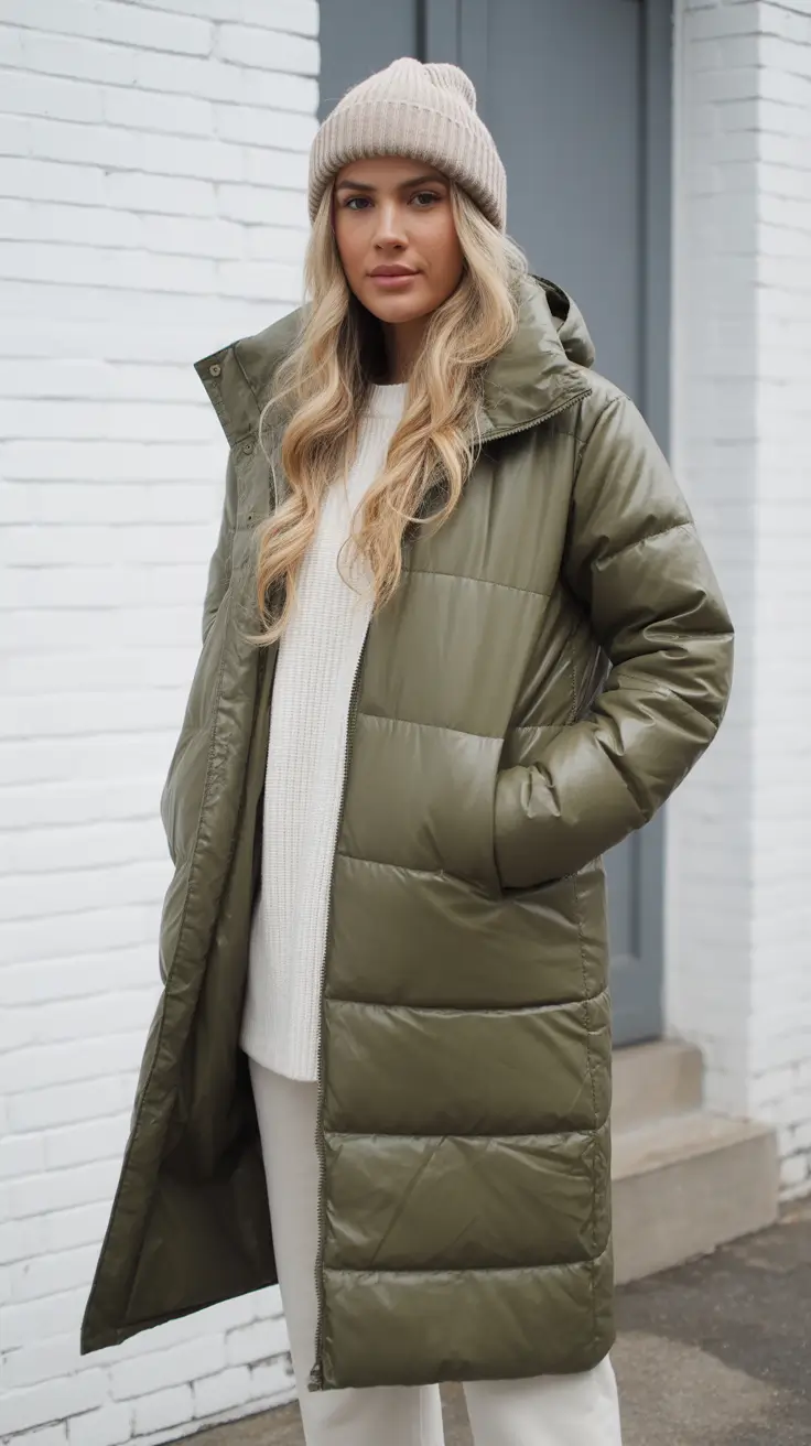 casual winter outfits 2025 women Army Green Practicality