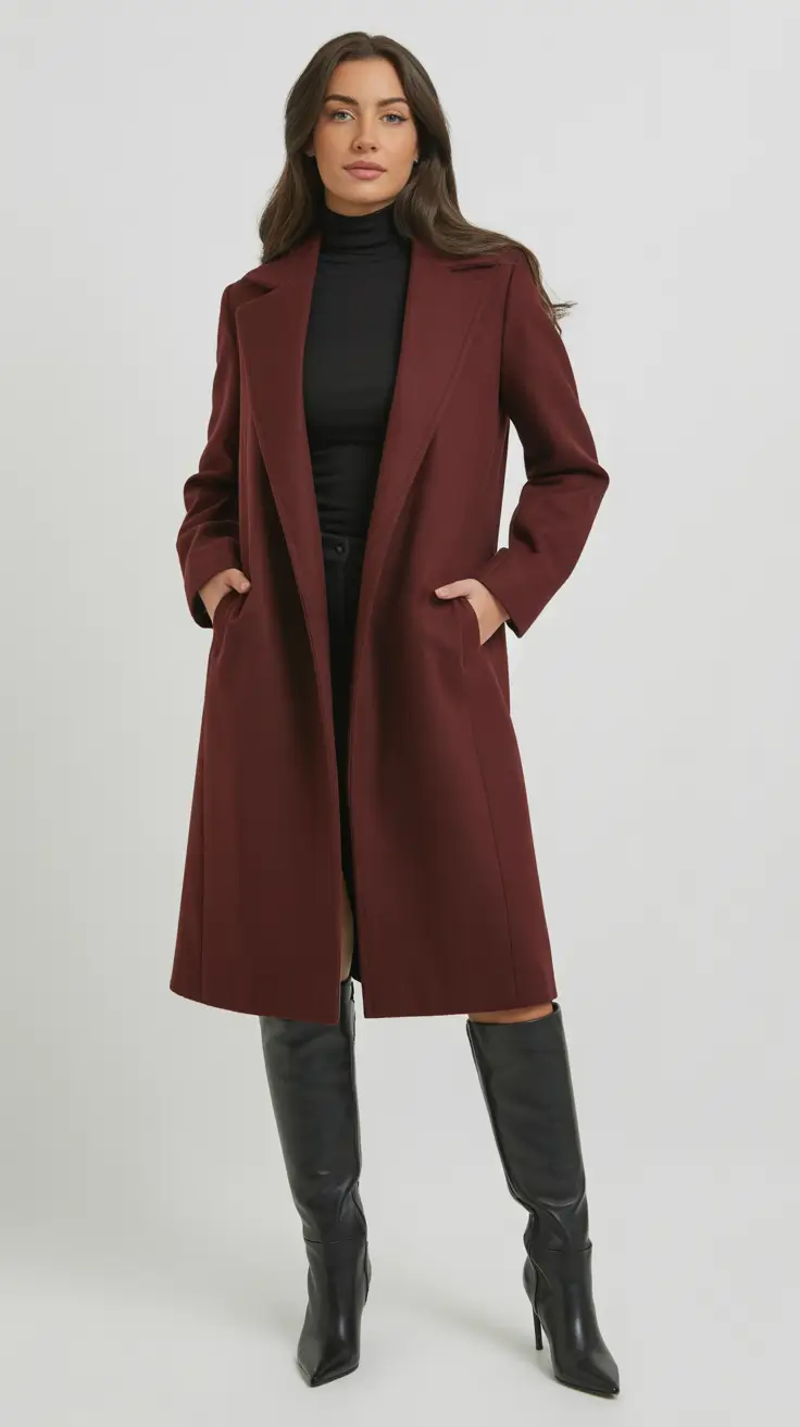 casual winter outfits 2025 women Burgundy Confidence