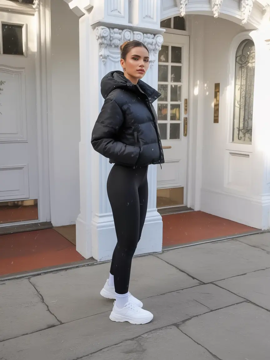 puffer jacket outfit black Black & White Sport Luxe