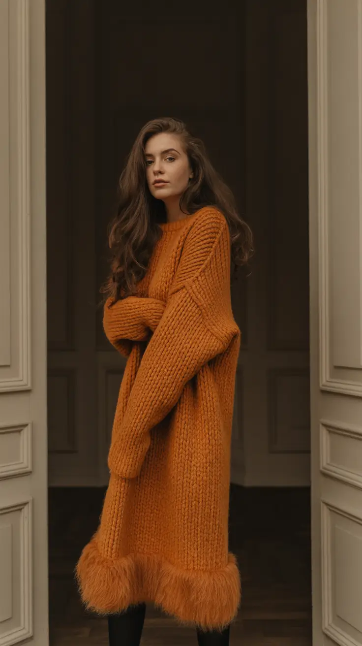 cozy winter outfits lazy days Oversized Knit Comfort