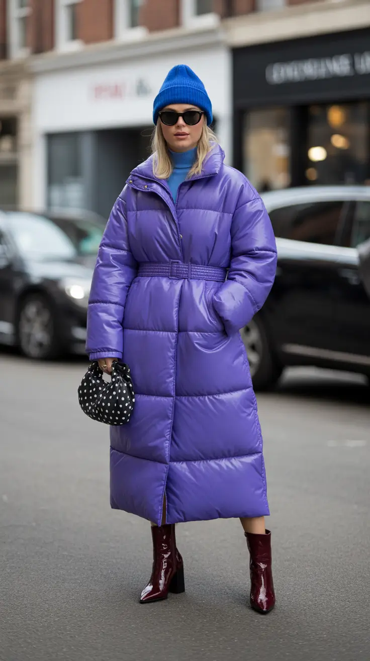 cozy winter outfits for women Royal Purple Statement