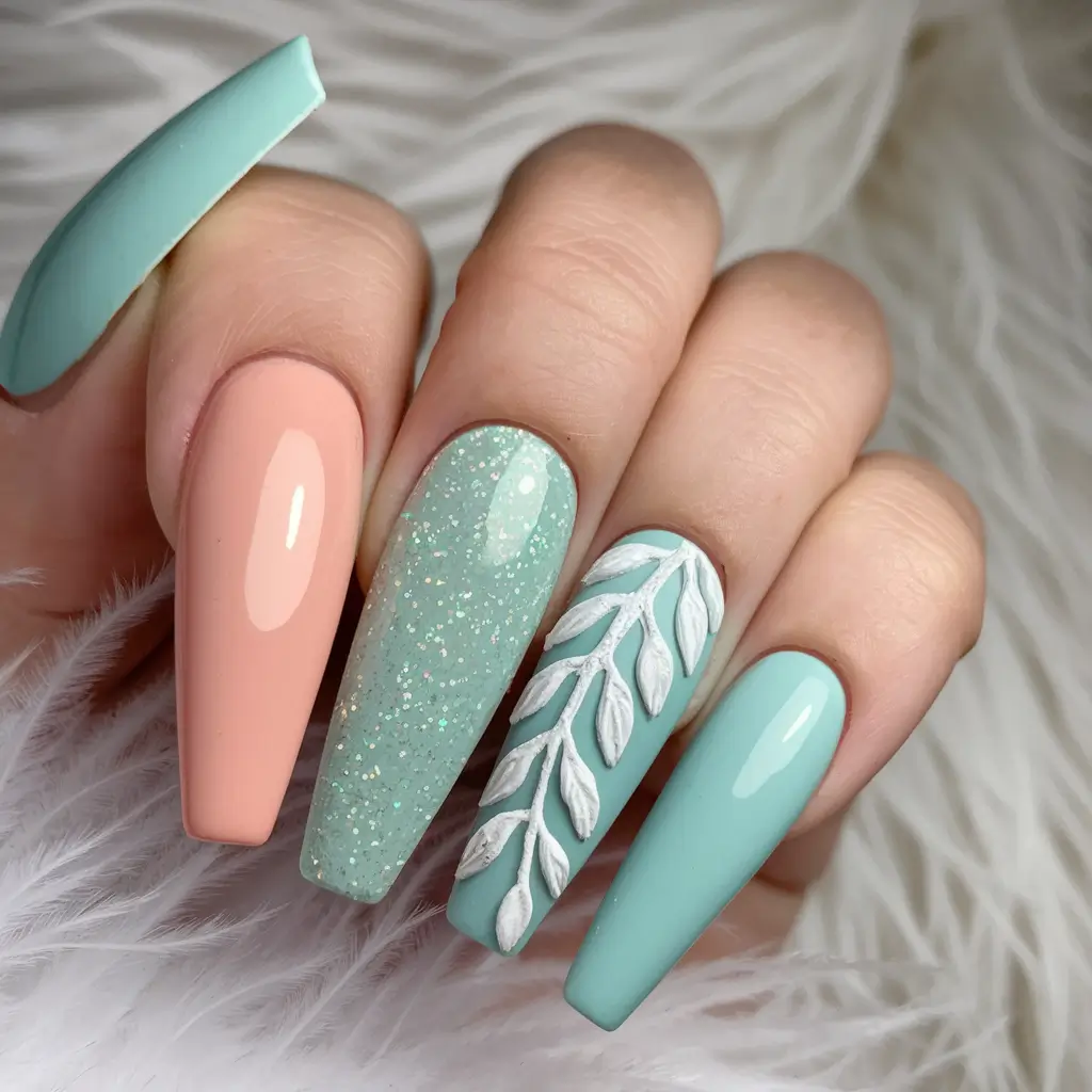 Fall 2025 Colors for Nails - Soft Sage and Peach Glow