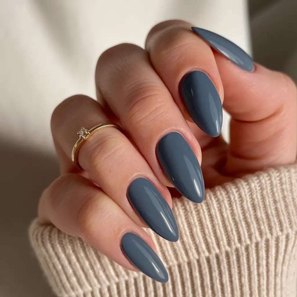 Fall 2025 Colors for Nails - Steel Blue Confidence