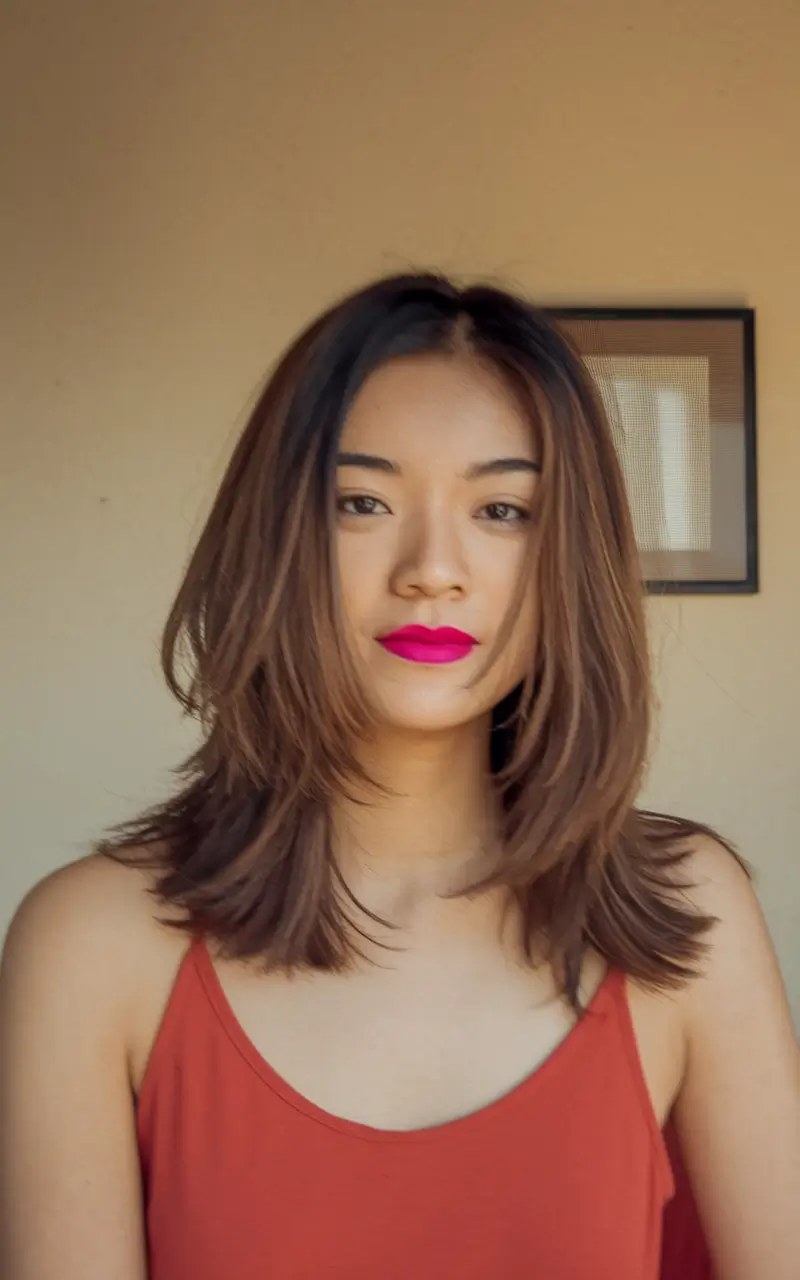 fall winter haircuts 2025 Feathered Layers with Natural Shine