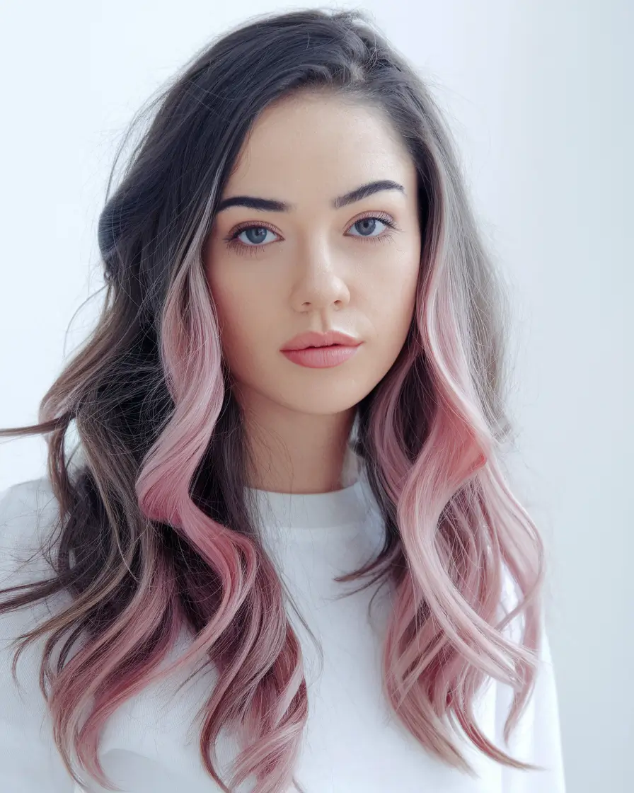 fall winter haircuts 2025 Romantic Waves with Pastel Accents