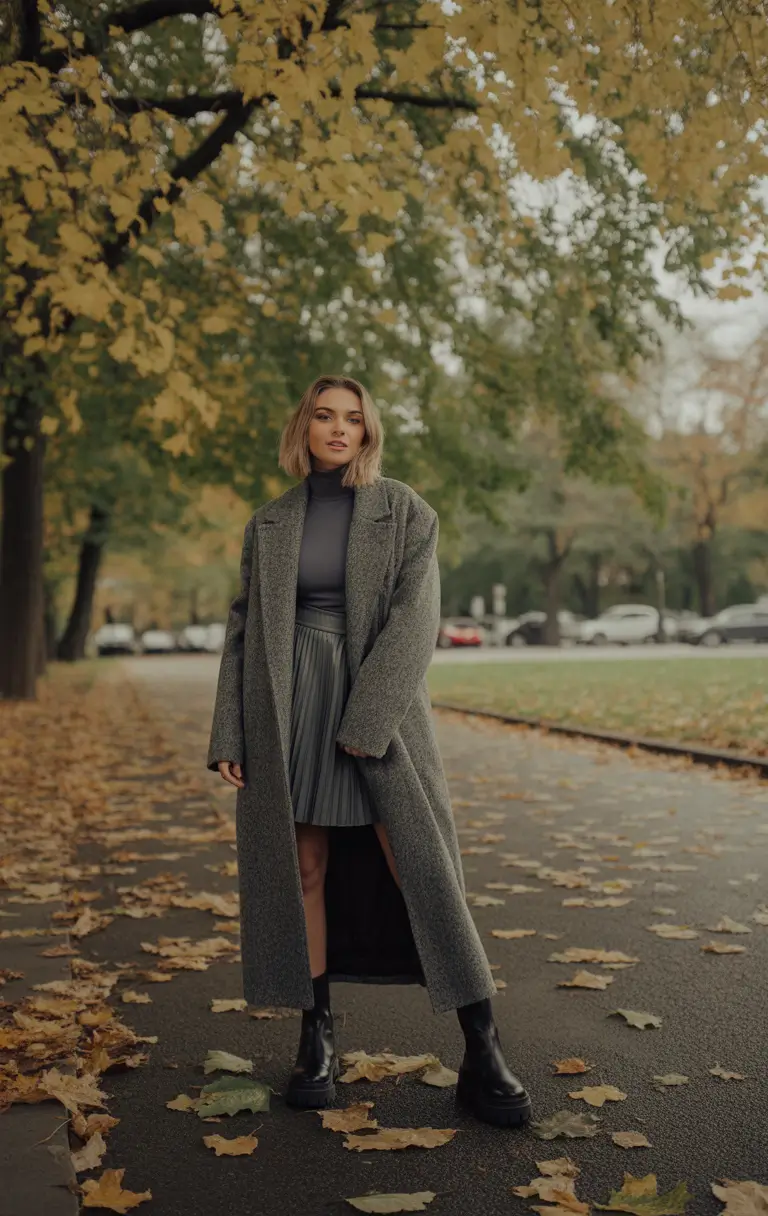 fall winter outfits 2025 Feminine Twist With a Pleated Skirt