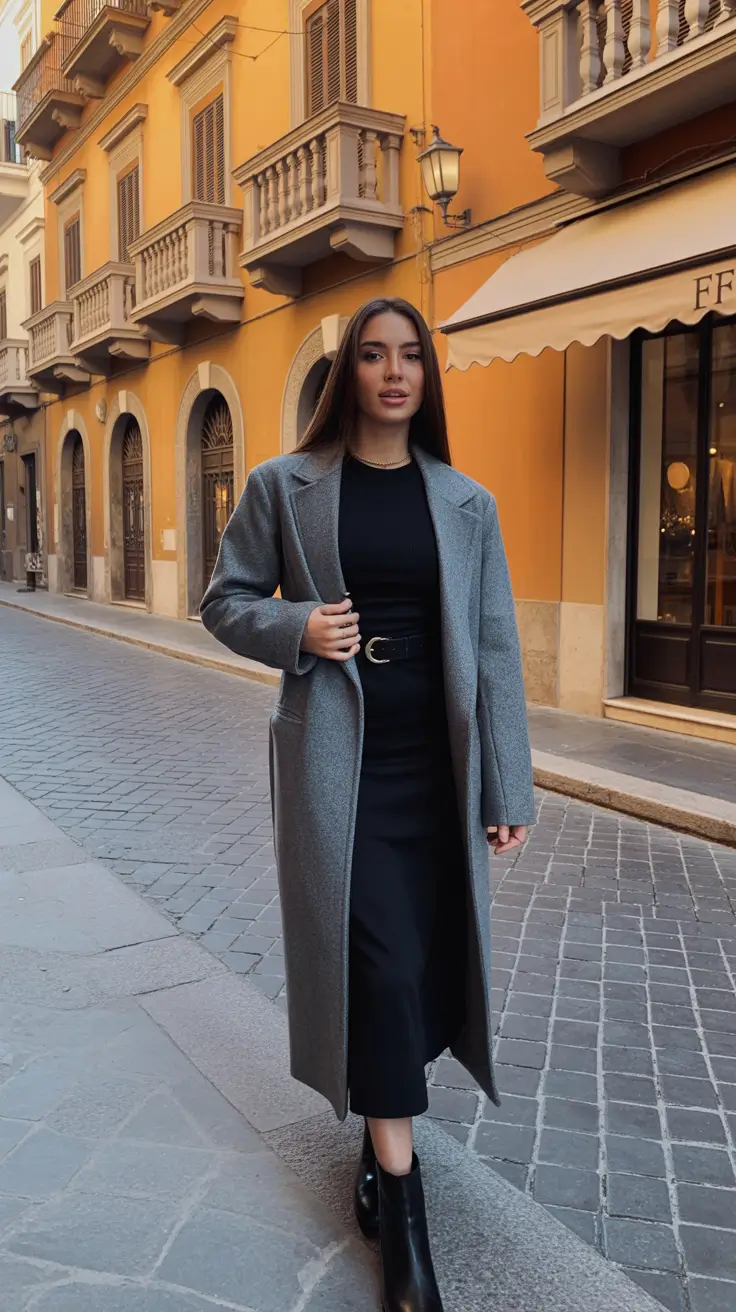 fall winter outfits 2025 Monochrome Black With Grey Sophistication