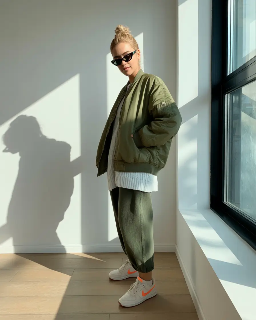fall winter outfits 2025 Sporty Bomber With Urban Edge