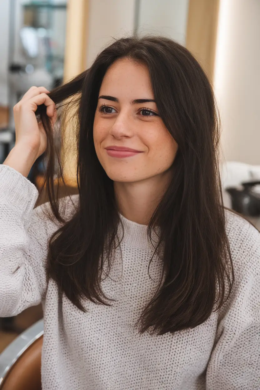 October haircut Simple Brunette Elegance