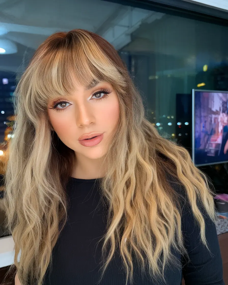 October hairstyles Blonde Layers with Curtain Bangs