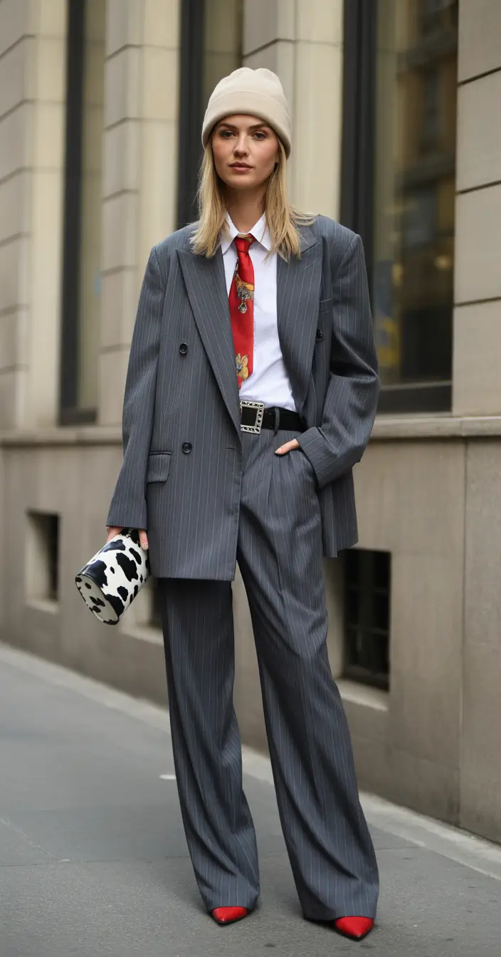 Stylish Winter Office Outfits Inspiration 2025 - Street Smart Tailoring with a Twist