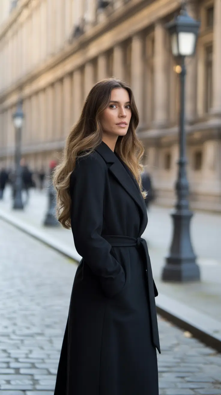 Stylish Winter Office Outfits Inspiration 2025 - Timeless Black Sophistication