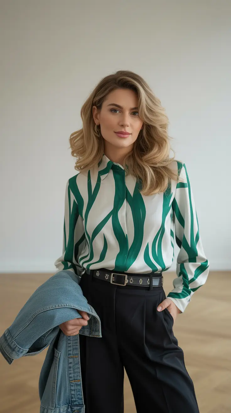 Stylish Winter Office Outfits Inspiration 2025 - Playful Prints with Structured Basics