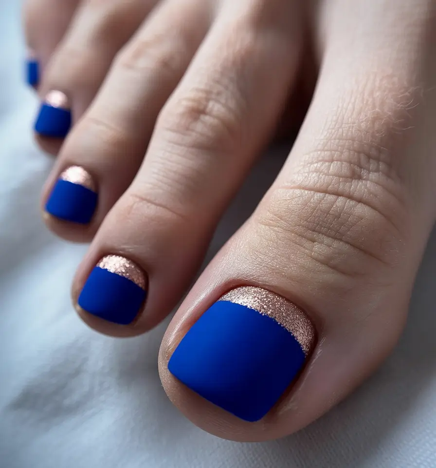 november-toe-nails-designs-Royal-Blue-with-Metallic-Edge