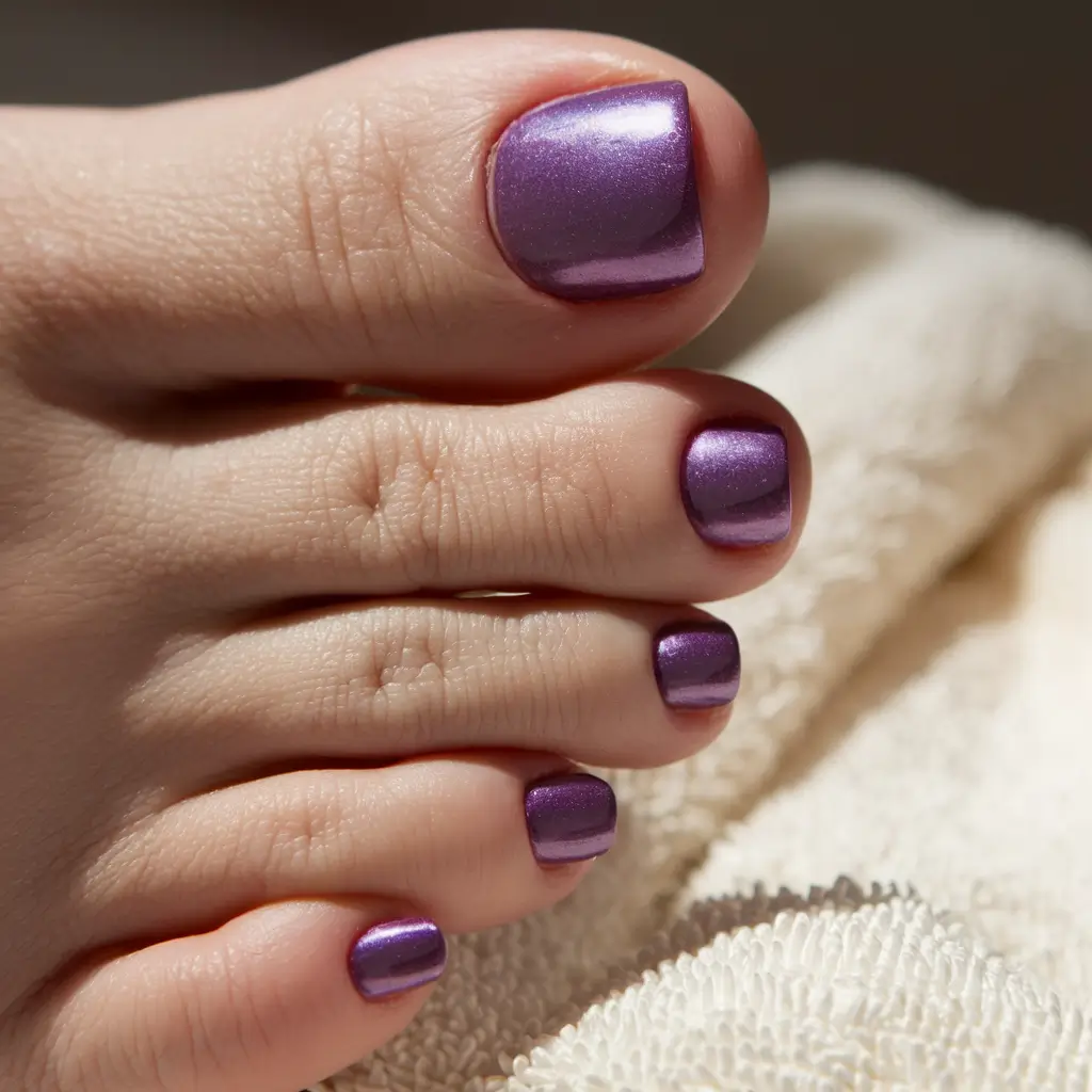 october toe nails halloween Shimmering Violet Glow