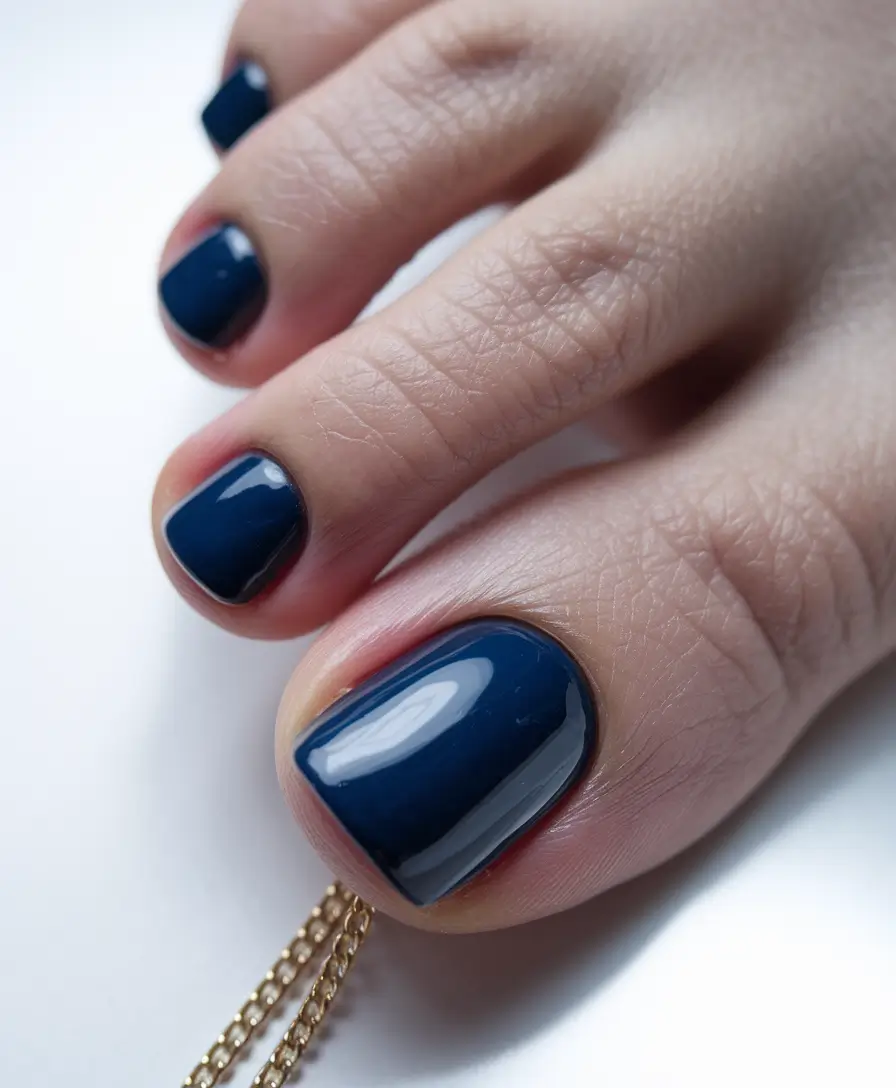 october toe nail designs fall Midnight Blue Simplicity