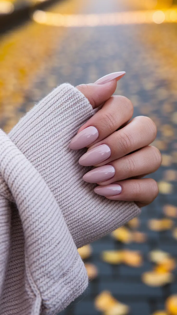 fall/winter nails color Warm Nude Elegance